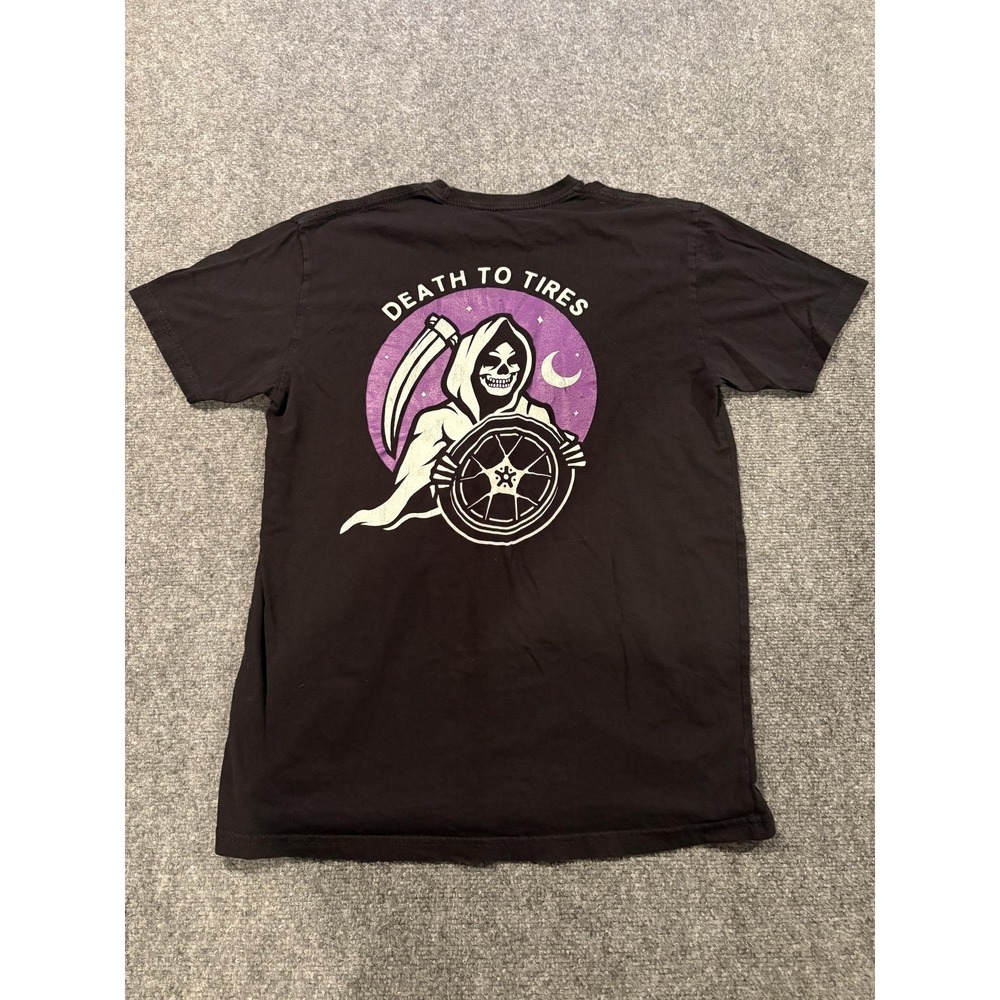 Lowered Lifestyle Death To Tires Shirt Mens Large Black Grim Reaper Graphic